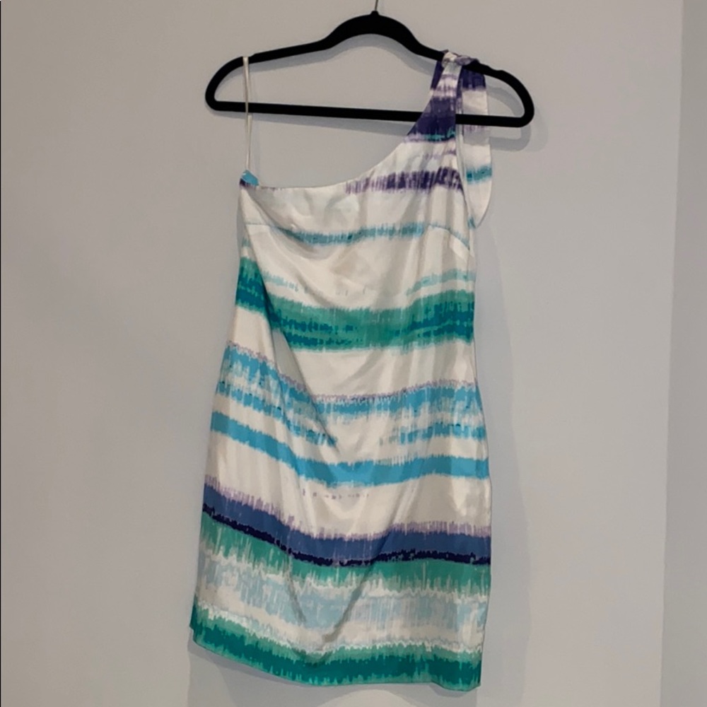 Banana Republic Silk, one shoulder dress.